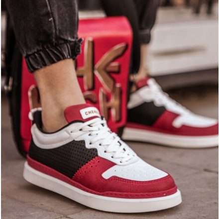 CHEKICH-109.04 red white black divatos férfi cipő