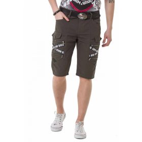 CK253 KHAKI DIVATOS FARMER RÖVIDNADRÁG