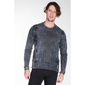   CIPO & BAXX DIVATOS FÉRFI KAPUCNIS PULÓVER CL266 ANTHRACITE