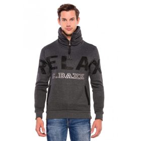   CIPO & BAXX DIVATOS FÉRFI GALLÉROS PULÓVER CL385ANTHRACITE