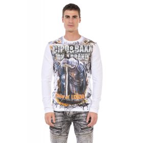 CIPO&BAXX FÉRFI HOSSZÚ UJJÚ PÓLÓ CL452 WHITE