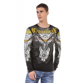 CIPO&BAXX FÉRFI HOSSZÚ UJJÚ PÓLÓ CL488 BLACK