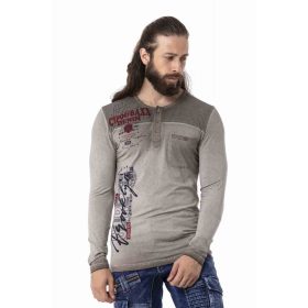 CL527 CIPO&BAXX FÉRFI HOSSZÚ UJJÚ PÓLÓ ANTHRACITE