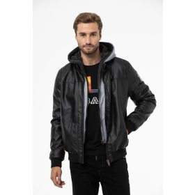 CIPO & BAXX FÉRFI MŰBŐR KABÁT CM214 BLACK