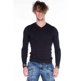 CIPO & BAXX DIVATOS FÉRFI KÖTÖTT PULÓVER CP144NAVYBLUE