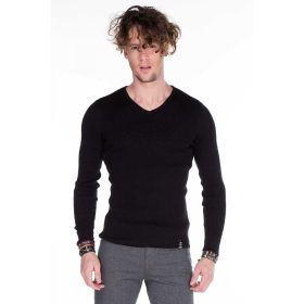 CIPO & BAXX DIVATOS FÉRFI KÖTÖTT PULÓVER CP147BLACK