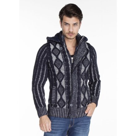 Cipo & Baxx divatos férfi kötött pulóver CP161NAVYBLUE