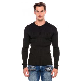 CIPO&BAXX DIVATOS FÉRFI KÖTÖTT PULÓVER CP193BLACK