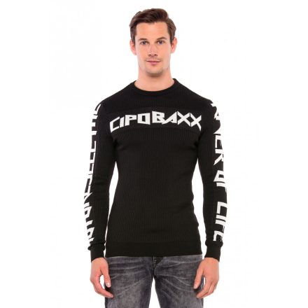 Cipo & Baxx divatos férfi pulóver CP201BLACK
