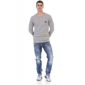 CIPO&BAXX FÉRFI KÖTÖTT PULÓVER SZÜRKE