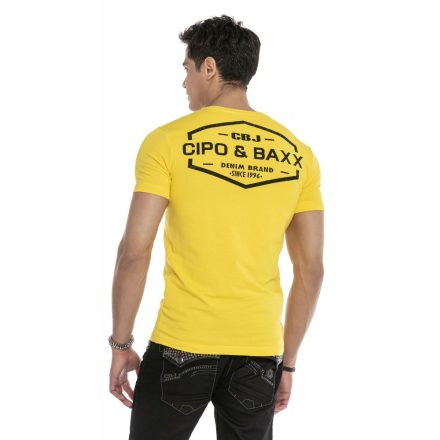 Cipo & Baxx divatos férfi póló CT358 Yellow