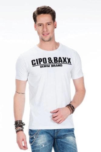 CIPO & BAXX DIVATOS FÉRFI PÓLÓ CT358 WHITE