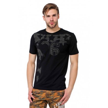 Cipo & Baxx fashionable black T-shirt CT374 BLACK