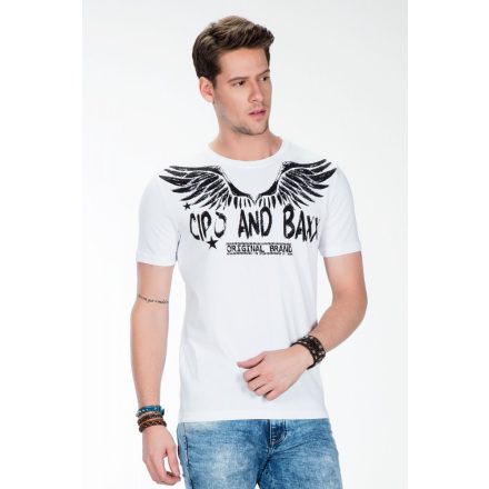 Cipo & Baxx fashionable men's T-shirt CT411 WHITE