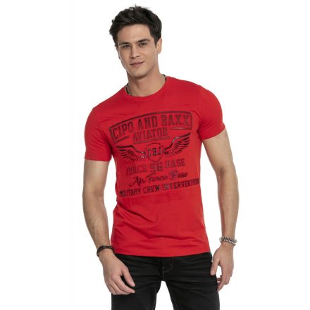 Cipo & Baxx divatos férfi póló CT450 Red
