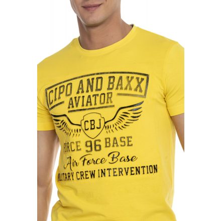 Cipo & Baxx divatos férfi póló CT450 Yellow