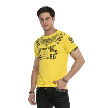 Cipo & Baxx divatos férfi póló CT520 Yellow