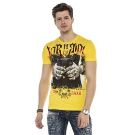 CIPO&BAXX DIVATOS FÉRFI PÓLÓ CT542YELLOW