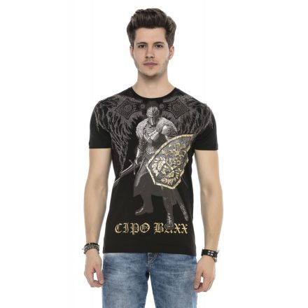 Cipo&Baxx divatos férfi póló CT546 Black
