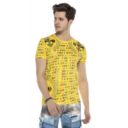 Cipo&Baxx divatos férfi póló CT547 Yellow