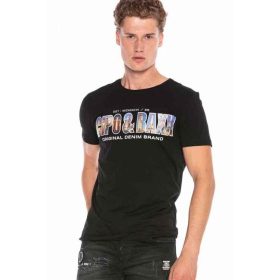 CIPO&BAXX DIVATOS FÉRFI PÓLÓ CT600 BLACK