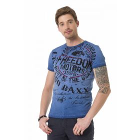 CT689 DIVATOS FÉRFI RÖVID UJJÚ PÓLÓ KÉK