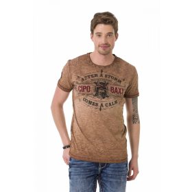 CT703 DIVATOS FÉRFI RÖVID UJJÚ PÓLÓ BARNA