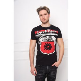 CT705 DIVATOS FÉRFI RÖVID UJJÚ PÓLÓ FEKETE