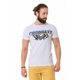 CT721 CIPO & BAXX DIVATOS FÉRFI PÓLÓ WHITE