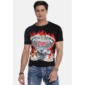 CT730 CIPO & BAXX DIVATOS FÉRFI PÓLÓ BLACK