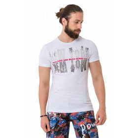 CIPO&BAXX DIVATOS FÉRFI PÓLÓ CT733 FEHÉR