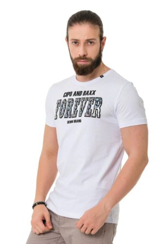 CIPO & BAXX DIVATOS FÉRFI PÓLÓ CT736 WHITE