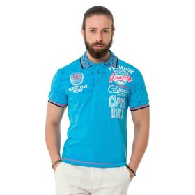 CIPO & BAXX DIVATOS FÉRFI PÓLÓ CT738 TURQUOISE