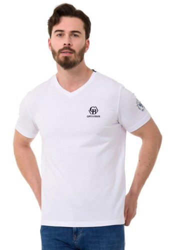 CIPO & BAXX DIVATOS FÉRFI PÓLÓ CT740WHITE