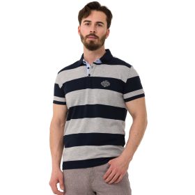 CIPO & BAXX DIVATOS FÉRFI PÓLÓ CT741 NAVY BLUE-GREY
