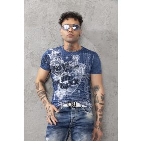 CIPO & BAXX DIVATOS FÉRFI PÓLÓ CT782 SAXE BLUE