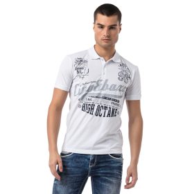 CIPO & BAXX DIVATOS FÉRFI PÓLÓ CT794 WHITE