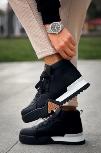 Chekich 057.01 magasszárú férfi cipő fekete