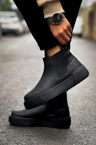 Chekich 069.01 magasszárú férfi cipő fekete