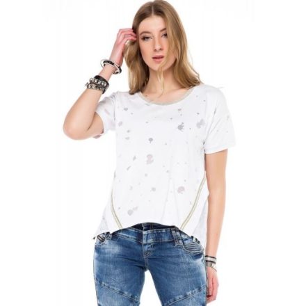 Cipo & Baxx fashionable women's T-shirt wt246white